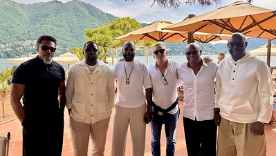 Team PRONC co-founders Cecil Hammond and Richie Shittu, Preye Berezi, Osahon Okunbo and Ndy Oruche with Alejandro Agag, Founder and Chairman of E1, following the signing of Team PRONC's entry into the 2027 UIM E1 World Championship presented by PIF, at Yacht Club de Monaco. Team PRONC co-founders Cecil Hammond and Richie Shittu, Preye Berezi, Osahon Okunbo and Ndy Oruche with Alejandro Agag, Founder and Chairman of E1, following the signing of Team PRONC's entry into the 2027 UIM E1 World Championship presented by PIF, at Yacht Club de Monaco.