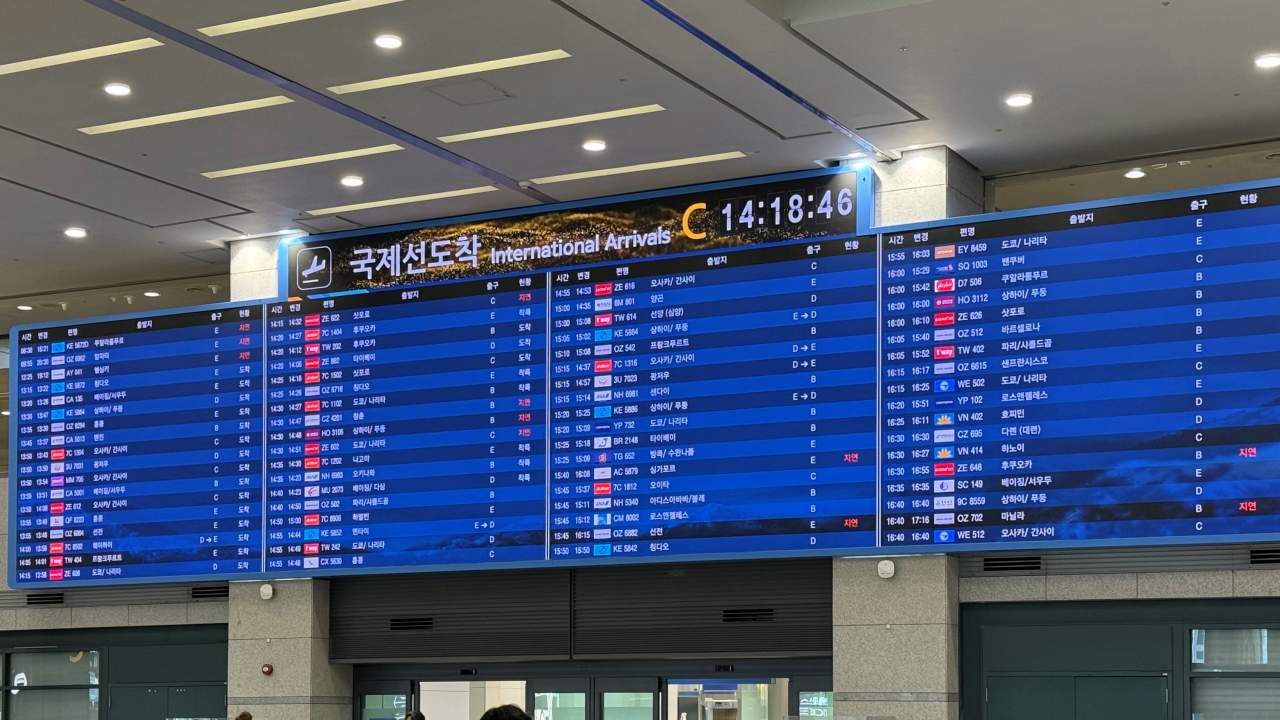 인천국제공항 국제선 전광판. / yllyso-shutterstock