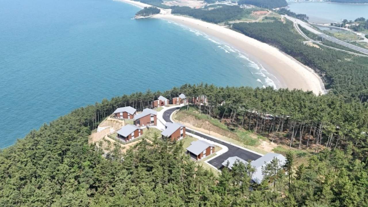 원산도자연휴양림 항공뷰. / 원산도자연휴양림 제공