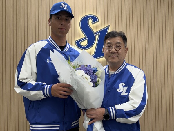 삼성은 7일 새로운 아시아쿼터 투수로 일본프로야구(NPB) 라쿠텐 이글스 출신 우완 투수 미야모리 사토시와 계약했다(사진=삼성)
