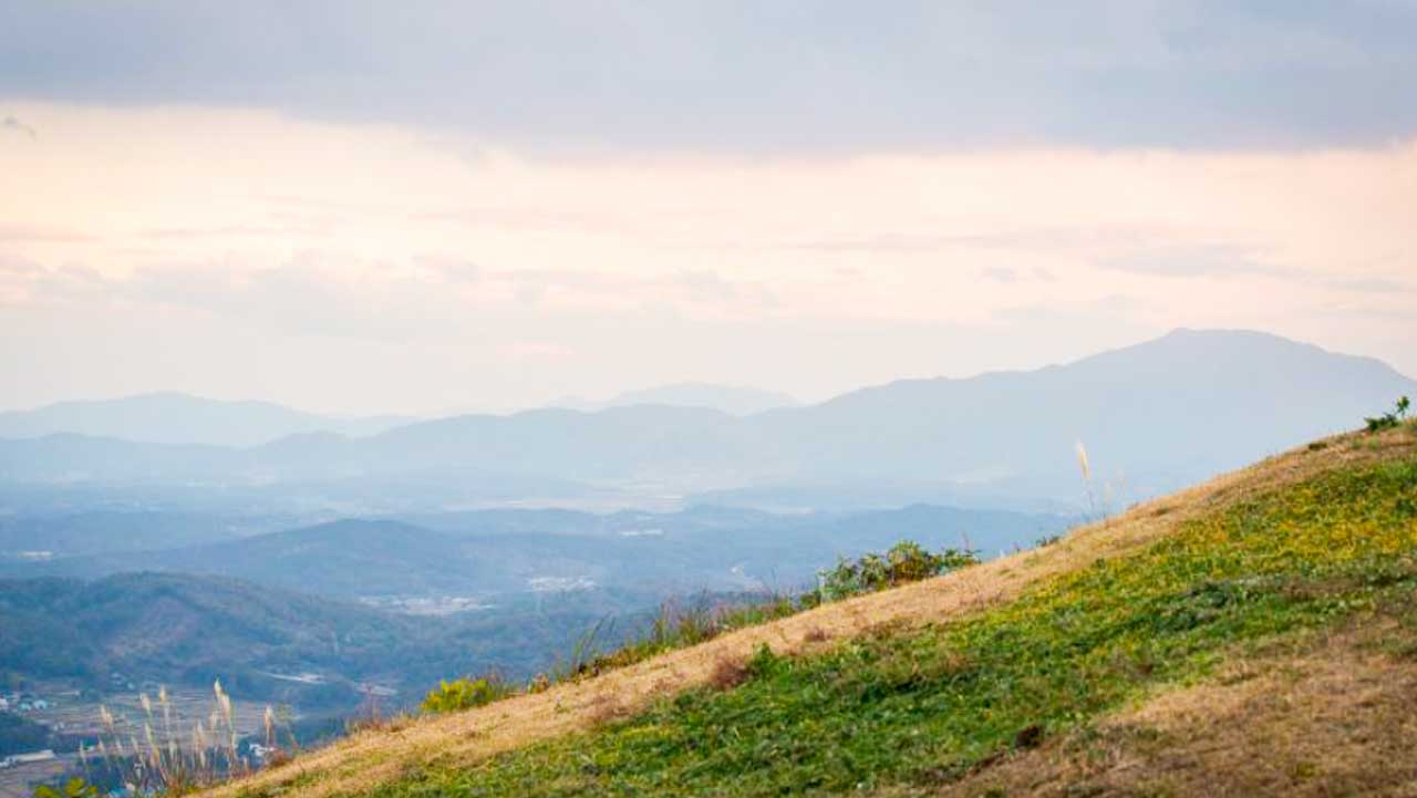 오서산과 주변 들녘이 한눈에 내려다보이는 시원한 풍경. / 충남시
