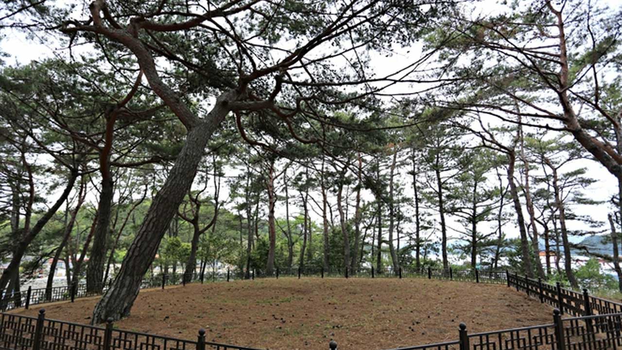 이순신 장군의 유해가 아산으로 모셔지기 전 10여 일간 임시 안장됐던 월송대. / 한국관광공사
