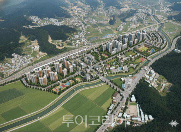 국수역 도시개발 조감도/투어코리아뉴스 김경남 기자       사진=양평군
