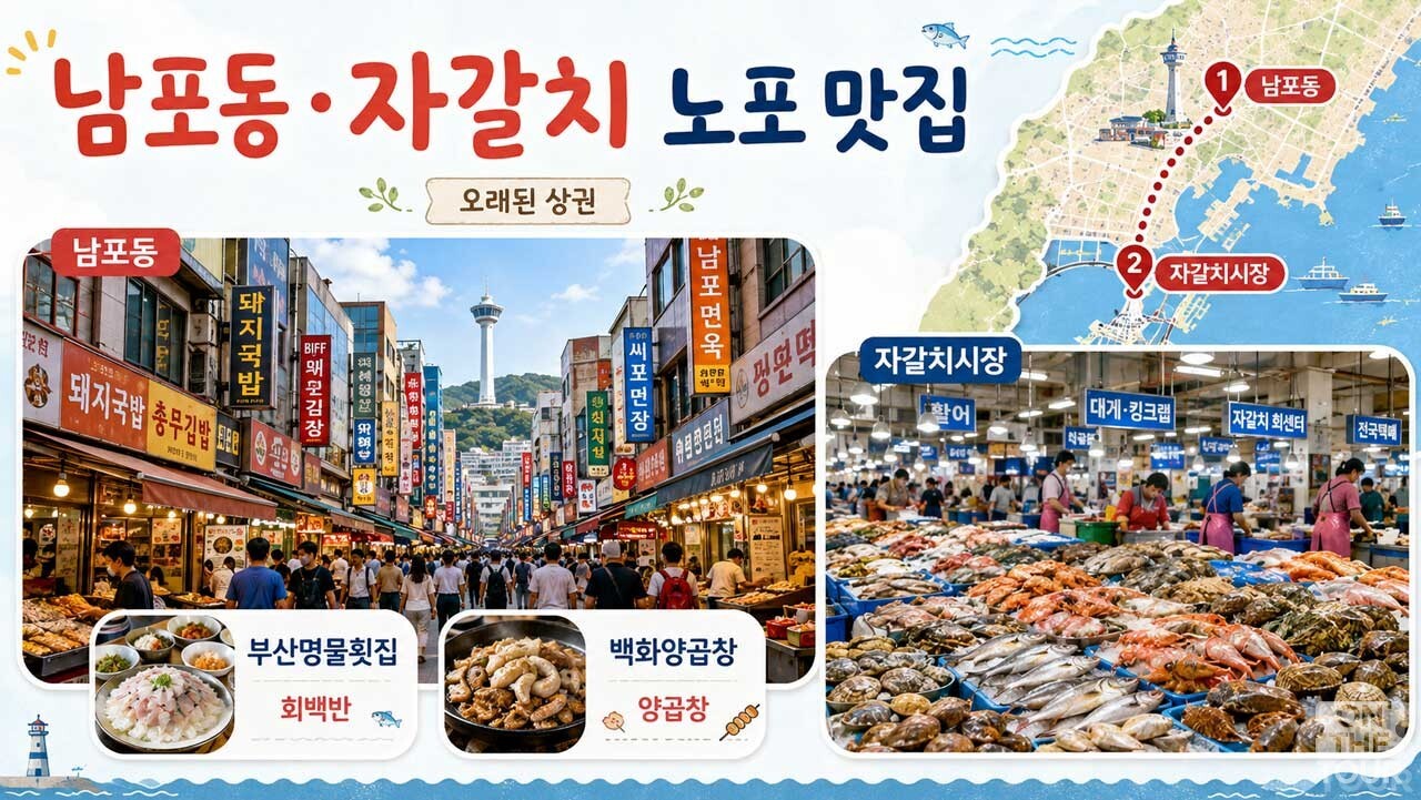 남포동과 자갈치시장의 노포 맛집. / 온더투어