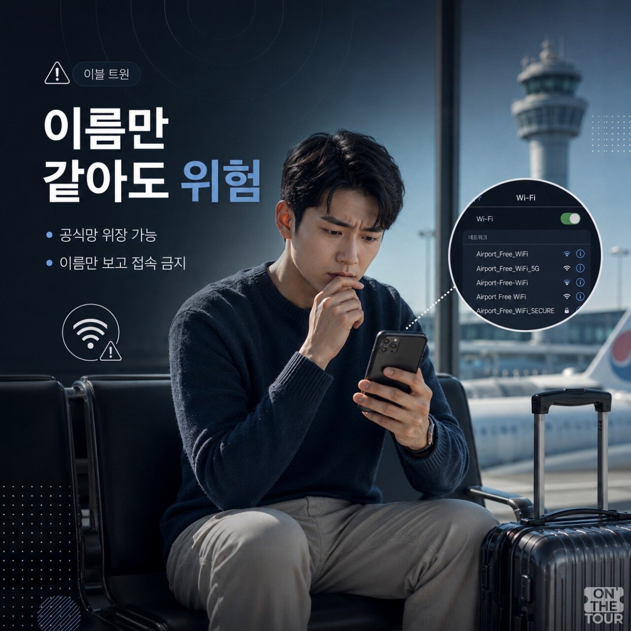 같은 이름의 공항 무료 와이파이. (AI 생성) / 온더투어