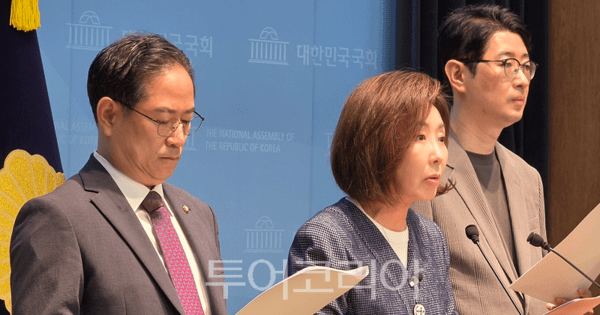 나경원 국민의힘 의원이 7일 오전 국회 소통관에서 기자회견을 열고 김승원 법무부 장관 후보자의 지명 철회와 특검 추진을 요구하고 있다. 2026.09.07. / 투어코리아 이창호 기자