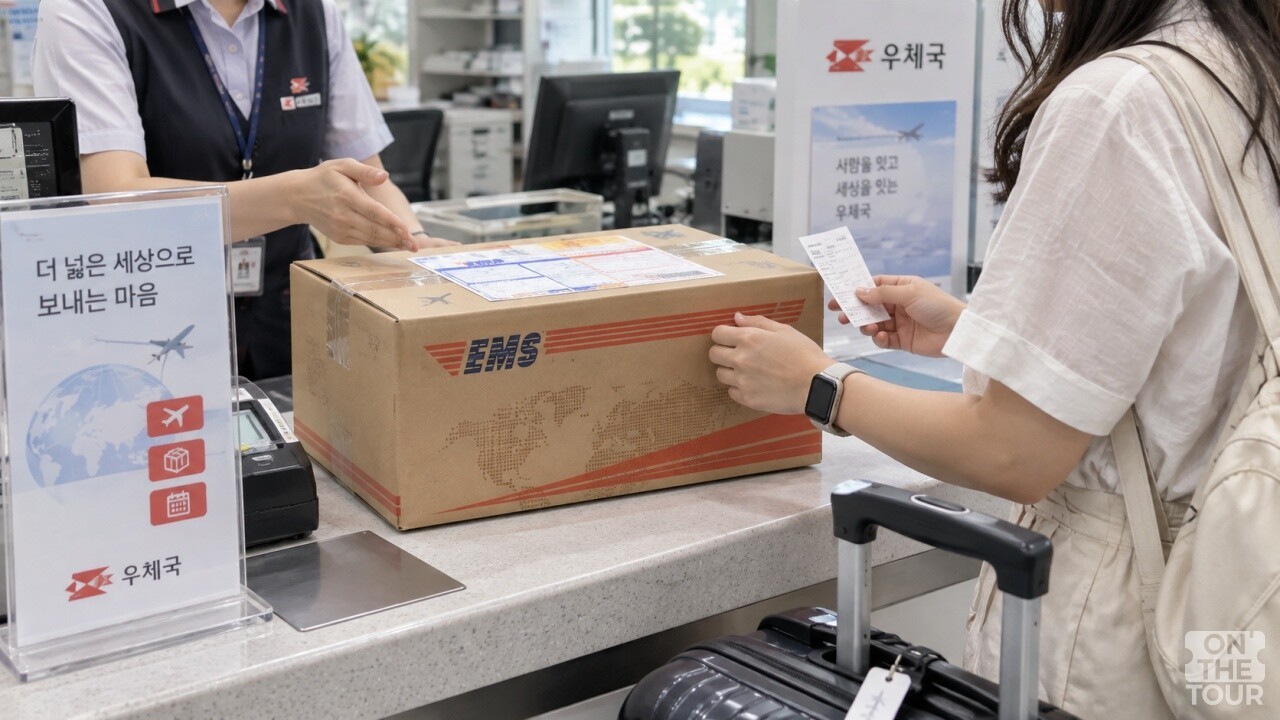 택배 EMS 비용을 확인하는 모습. (AI 생성) / 온더투어