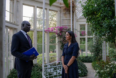 o Her Excellency Sheikha Hind bint Hamad Al Thani, Vice Chairperson of Qatar Foundation, and Amadou Gallo Fall, BAL President, at the QF-Wilton Park convening o Her Excellency Sheikha Hind bint Hamad Al Thani, Vice Chairperson of Qatar Foundation, and Amadou Gallo Fall, BAL President, at the QF-Wilton Park convening