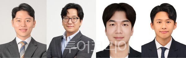 POSTECH(포항공과대학교) 배터리공학과·신소재공학과 연구팀이 차세대 전기차 배터리 소재로 주목받는 망간계 양극 소재의 수명 단축 원인을 밝혀내고, 오히려 약점을 성능으로 바꾸는 새로운 전략을 제시했다. (좌측부터) 홍지현(교신저자, POSTECH), 박규영(교신저자, POSTECH), 임국현(제1저자, (전)POSTECH (현)케임브리지대학, 영국), 이호준(제1저자, POSTECH)./사진-포스텍