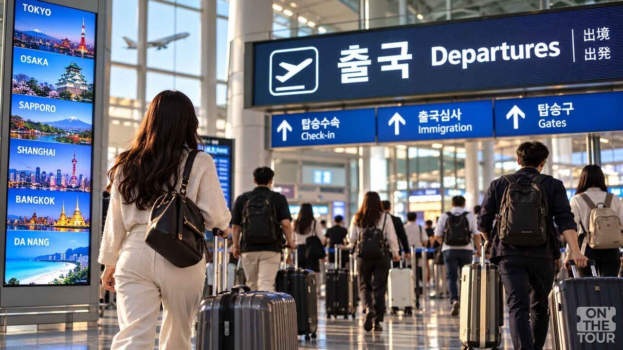 출국장으로 향하는 여행객들. / 사진=온더투어