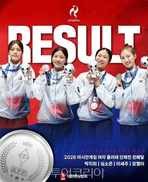 모별이 선수 아시안게임 여자 플뢰레 단체전 은메달 / 사진 -영종구청