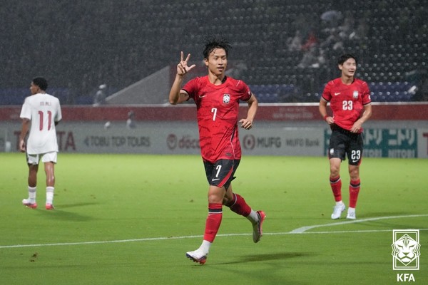 엄지성(아시안게임 대표팀). 대한축구협회 제공