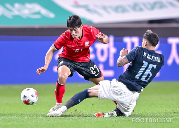 김민수(왼쪽, 남자 축구대표팀). 서형권 기자