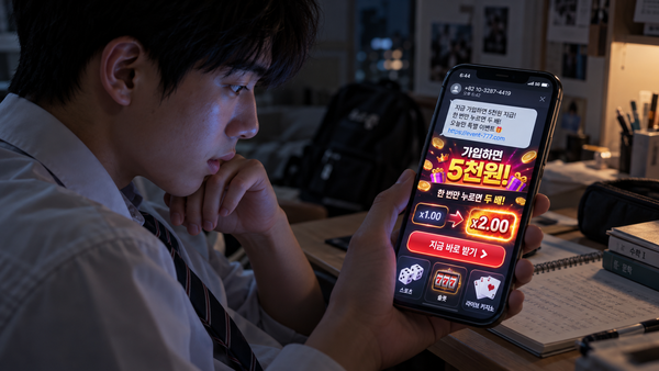 청소년들을 유혹하는 불법 스포츠 도박은 마치 게임과 같은 모습으로 다가온다. 불법 도박 사업자들은 게임 같은 인터페이스와 친숙한 외관으로 청소년들을 유혹한다.