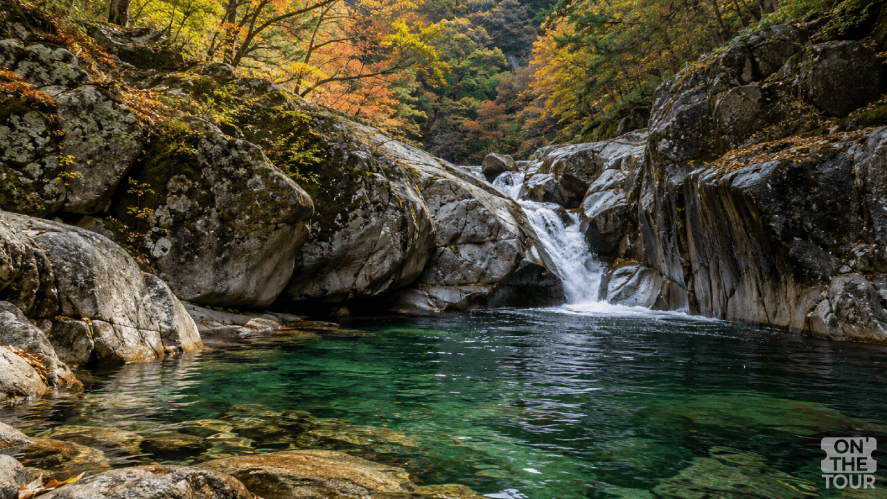계곡을 곁에 두고 걷는 지리산국립공원 구룡계곡 숲길. (AI 생성) / 온더투어