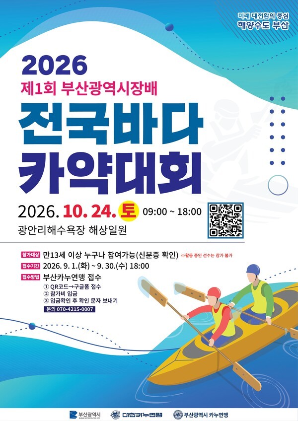 '제1회 부산광역시장배 전국바다 카약대회' 포스터