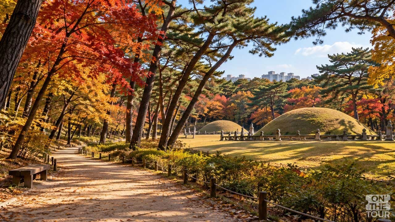 서울 노원구 태릉과 강릉의 소나무 숲과 단풍길. (AI 생성) / 온더투어