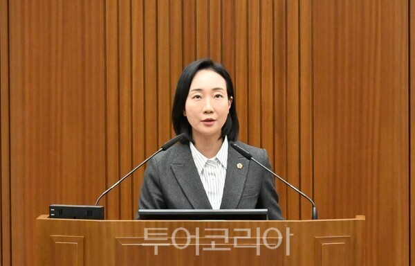 ▲5분 발언 중인 김효숙(어진·나성동·더불어민주당) 세종시의원. /사진-세종시의회