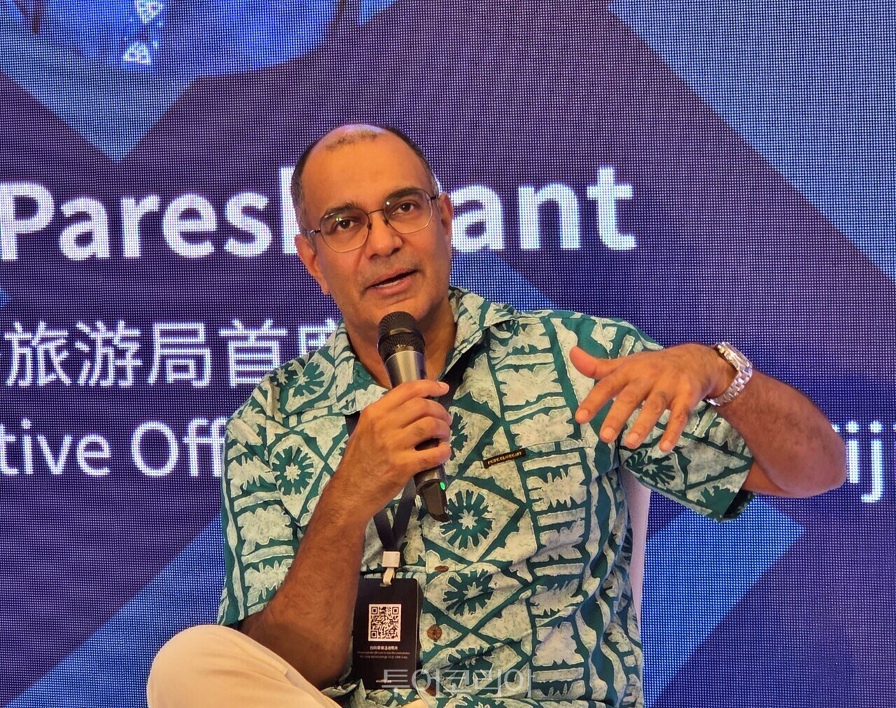 파레쉬 판트(Paresh Pant) 피지관광청 최고경영자(CEO) 겸 관광청장과 빈센트 정(Vincent Zheng) 피지관광청 아시아·글로벌 중국시장 지역 디렉터, 비비 장(Vivi Zhang) 피지관광청 중화권 홍보 담당자 /사진-투어코리아