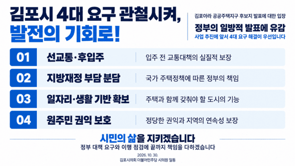 김포시 4대 요구 정책 요약