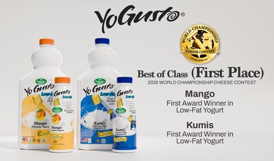 Yogusto® gana el premio al mejor de su clase en productos cultivados bebibles (PRNewsfoto/Marquez Brothers International)