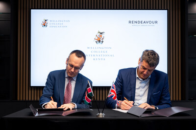  L-R: James Dahl, 15th Master of Wellington College, and Stephen Jennings, CEO and Founder of Rendeavour, owner and developer of Tatu City, during the official announcement of Wellington College International Kenya, a global British school that will open in Tatu City, Kenya, in September 2028.