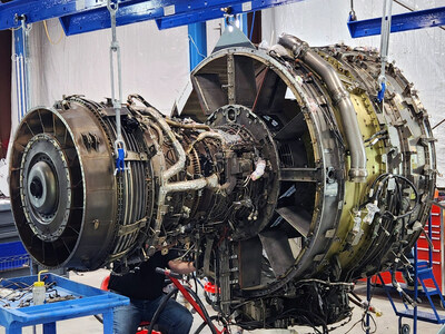 CFM56 Motor durante el proceso de desmontaje en Jet AirWerks, LLC. (PRNewsfoto/Jet AirWerks, LLC)