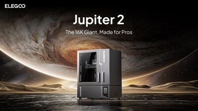 ELEGOO’s ultra-large 16K resin 3D printer, Jupiter 2, featuring an all-new double-door design