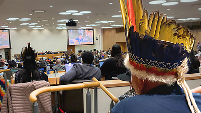 Photo: Indigenous Peoples and allies gather in New York to advance Indigenous rights, representation, and participation in global discussions, by Nancy Kelsey (Anishinaabe)/Nia Tero